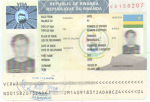 Visa de Turista de la República de Ruanda. 