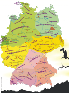 Mapa de dialectos en Alemania